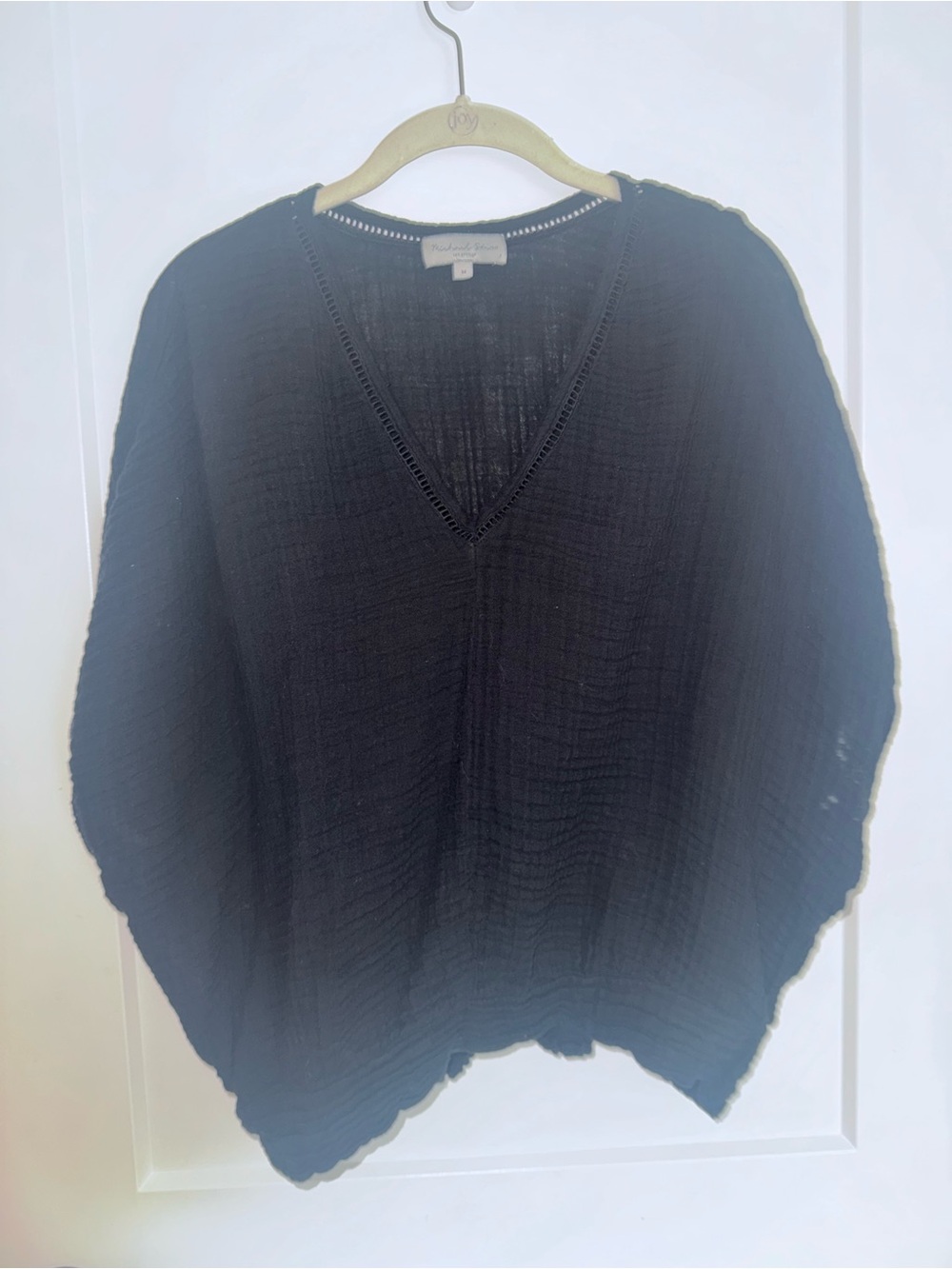 Michael Stars Black Gauze V-Neck Poncho Top